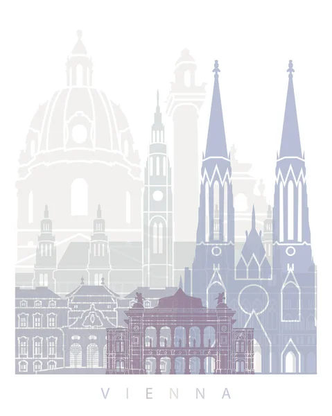 Vienna Skyline Poster Pastel Stock Image
