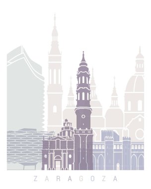 ZARAGOZA SKYLINE POSTER PASTEL