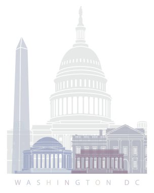 WASHINGTON DC SKYLINE POSTER PASTEL