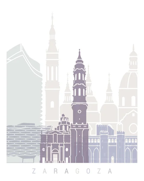 Zaragoza Skyline Poster Pastel — Fotografia de Stock