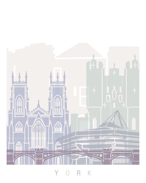 York Skyline Poster Pastel — Stock Photo, Image