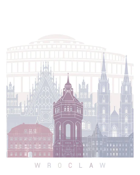 Wroclaw Skyline Poster Pastel — Stock Photo, Image