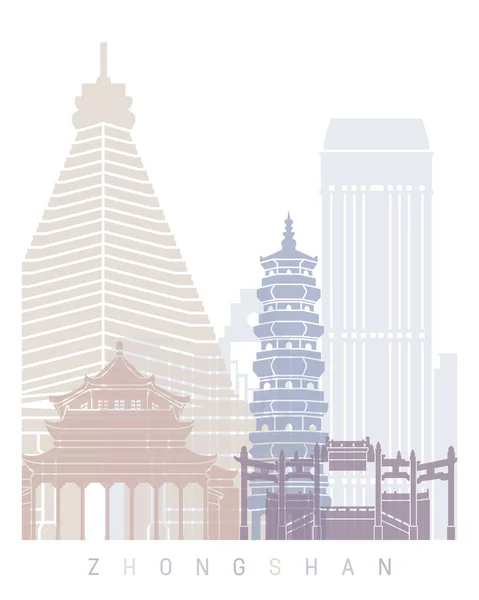 Zhongshan Skyline Poster Pastel — Stok fotoğraf