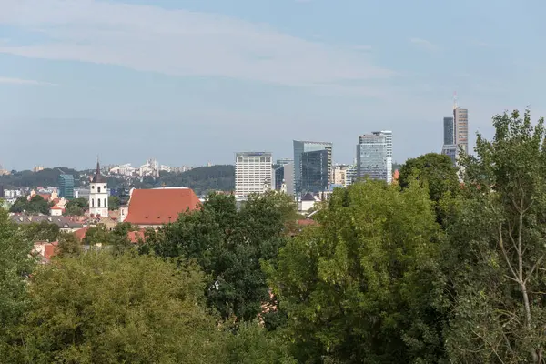 リトアニアのヴィリニュス 2023年 都市の近代的なビジネスの一部の空想的な眺め — ストック写真