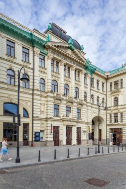 Vilnius, Litvanya 13 AĞUSTOS 2023. Litvanya Ulusal Filarmoni, cephe