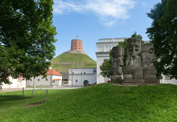 Вільнюс Литва August 2023 Пагорб Гедиміновичів Вежа Скульптура Стокова Картинка