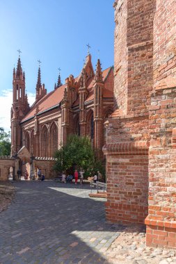 Vilnius, Litvanya 13 AĞUSTOS 2023. St. Anne Kilisesi 