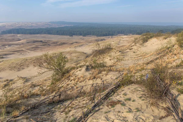 Νάιντα Νερίνγκα Λιθουανία Nida Χρυσή Άμμο Στη Μικρή Ομίχλη Εικόνα Αρχείου