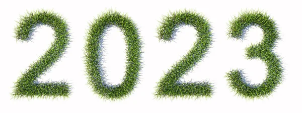 Begreppet Eller Konceptuell Grön Sommar Gräsmatta Gräs Formingg 2023 Texten — Stockfoto