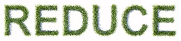 잔디는 배경에 Reduce 단어를 감소에 에너지 생산을 — 스톡 사진