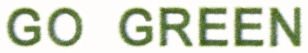 Concept Conceptueel Groen Gazongras Vormt Groene Tekst Geïsoleerd Witte Achtergrond — Stockfoto