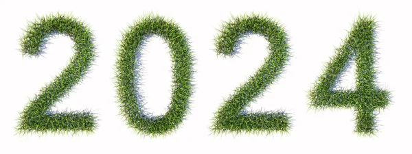 Begreppet Eller Konceptuell Grön Sommar Gräsmatta Gräs Formingg 2024 Texten — Stockfoto
