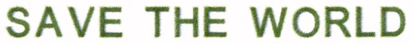 Koncepce Nebo Koncepční Zelená Trávník Trávník Tvořící World Text Izolované — Stock fotografie