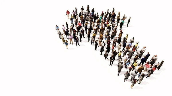 Concept Conceptual Large Community People Forming Image Religious Christian Cross — Stock Photo, Image