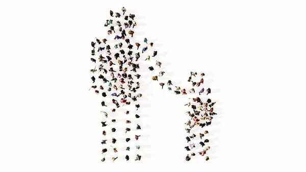 Концепция Концептуального Большого Сообщества Людей Формирующих Взрослых Детей Держащихся Руки — стоковое фото