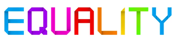 Konzept Oder Konzeptionelle Papier Origami Schrift Die Das Wort Equality — Stockfoto