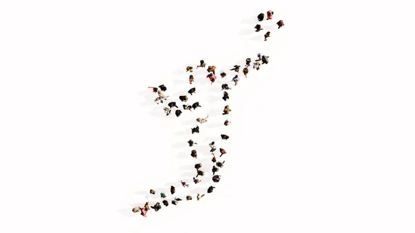 Концепция Концептуальное Большое Сообщество Людей Образ Волейболиста Белом Фоне Иллюстрации — стоковое фото