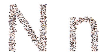 Birlik ve çeşitlilik, insani yardım, takım çalışması, işbirliği, eğitim, arkadaşlık ve toplum için 3 boyutlu yazı tipi örnekleme metaforunu oluşturan kavramsal veya kavramsal geniş topluluk