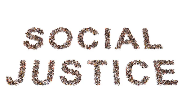 Concept Conceptual Large Community People Forming Social Justice Message Illustration — Stock Photo, Image