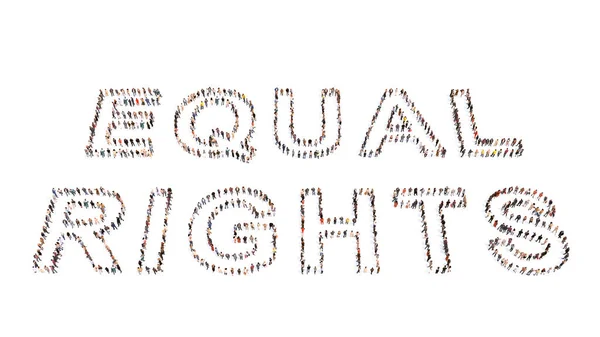 Concept Conceptual Large Community People Forming Message Equal Rights Illustration — Foto Stock