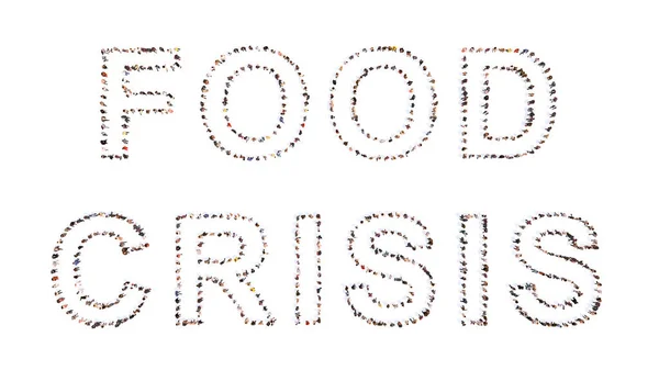 Food Crisis 메시지를 구성하는 사람들의 개념적 이거나 개념적 공동체 석유와 — 스톡 사진