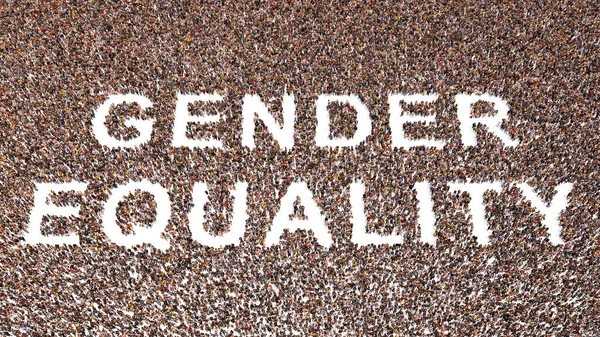 Gender Equality 메시지를 형성하는 사람들의 개념적 개념적 공동체 교육에서 교육에 — 스톡 사진