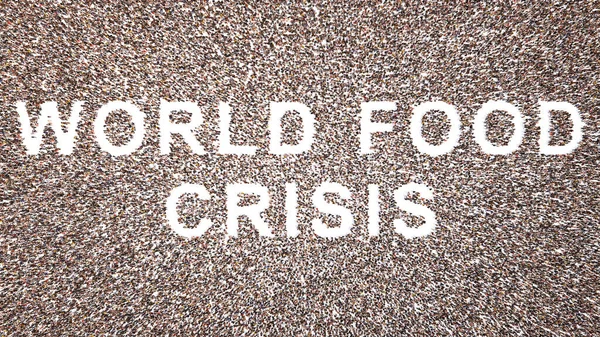 Concept Conceptual Large Community People Forming World Food Crisis Message — Φωτογραφία Αρχείου