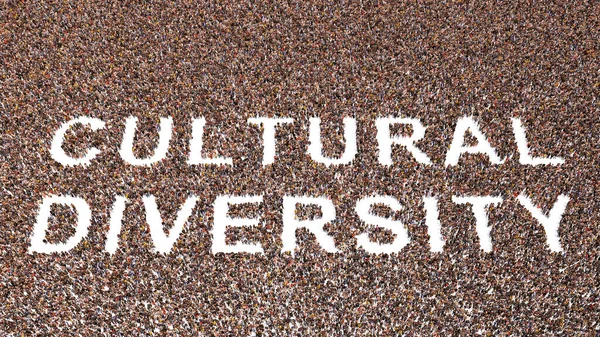 Begreppsmässig Stor Gemenskap Människor Som Bildar Cultural Diversity Budskap Illustration — Stockfoto