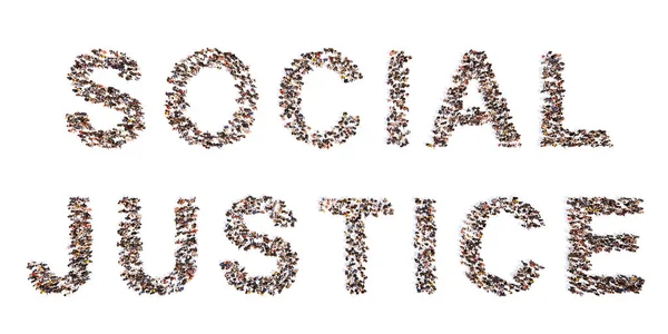 Концепція Або Концептуальне Велике Співтовариство Людей Формують Повідомлення Social Justice — стокове фото