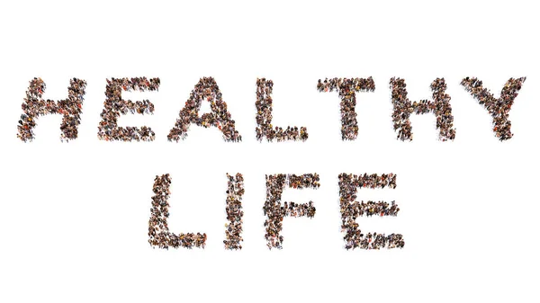 Conceptual Community People Forming Healthy Life Message Illustration Metaphor Balance — Foto de Stock