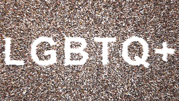 Concept Conceptual Large Community People Forming Lgbtq Message Illustration Metaphor — Stock Photo, Image