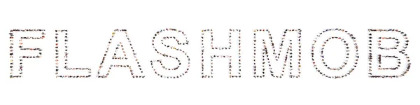 Concept Conceptuele Grote Gemeenschap Van Mensen Vormen Flashmob Woord Illustratie — Stockfoto