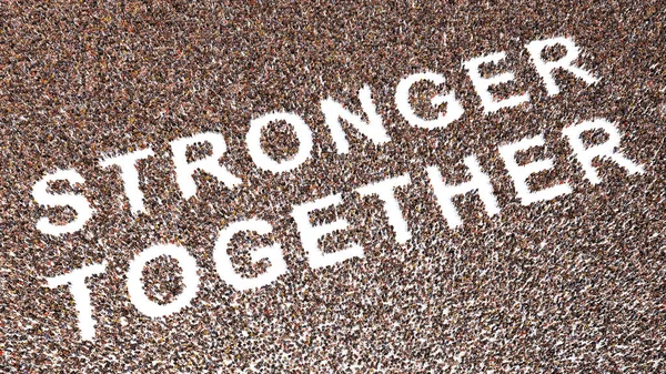 Concept Conceptuele Grote Gemeenschap Van Mensen Die Samen Stronger Vormen — Stockfoto