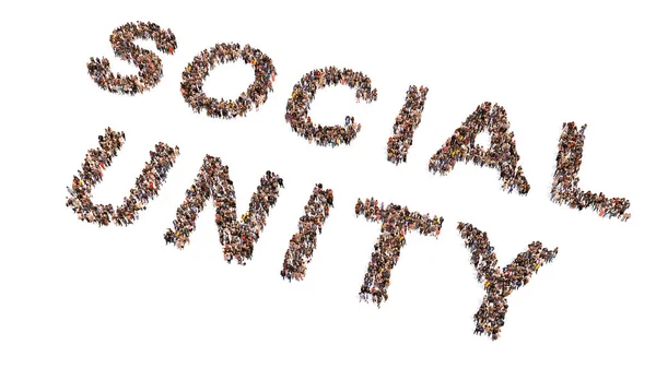 Concept Conceptual Large Community People Forming Social Unity Slogan Illustration — Foto Stock