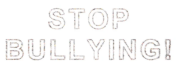 Concept Conceptual Large Community People Forming Stop Bullying Message Illustration — Stock Photo, Image