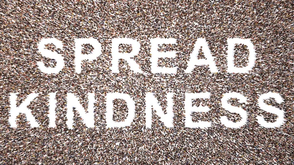 Έννοια Εννοιολογική Μεγάλη Κοινότητα Των Ανθρώπων Που Σχηματίζουν Spread Kindness — Φωτογραφία Αρχείου