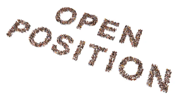 Conceptual Large Community People Forming Open Position Message Illustration Metaphor — Stock Fotó
