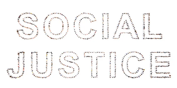 Concept Conceptual Large Community People Forming Social Justice Message Illustration — Foto de Stock