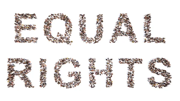 Concept Conceptual Large Community People Forming Message Equal Rights Illustration — Foto Stock