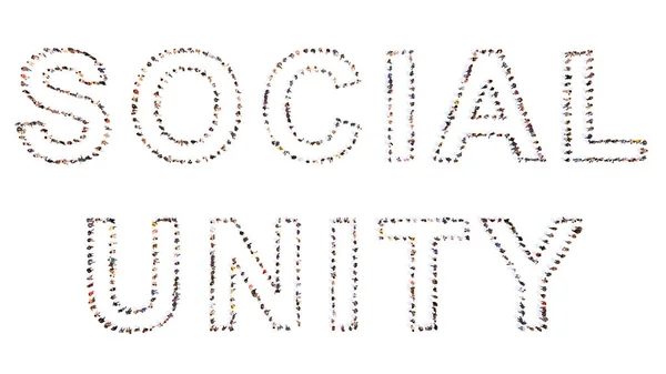 Conceito Conceitual Grande Comunidade Pessoas Que Formam Unidade Social Slogan — Fotografia de Stock