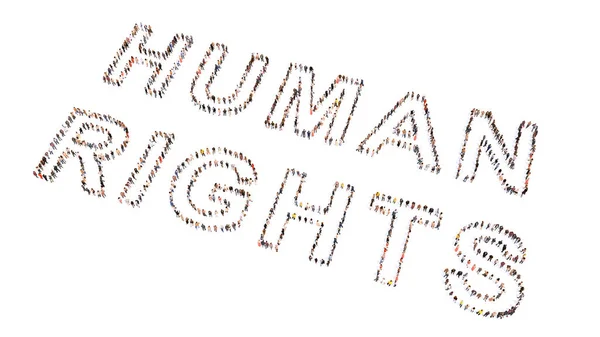 Έννοια Εννοιολογική Μεγάλη Κοινότητα Ανθρώπων Που Διαμορφώνουν Ανθρώπινα Δικαιώματα Μήνυμα — Φωτογραφία Αρχείου