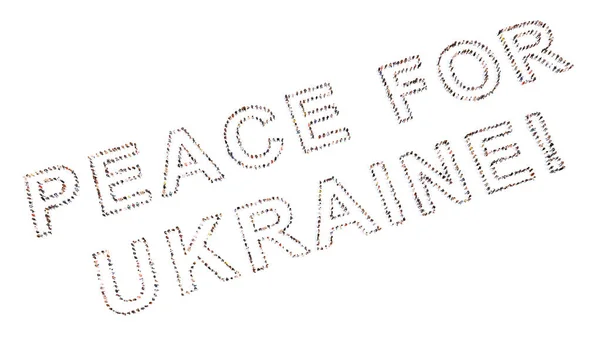 Concept Conceptual Large Community People Forming Peace Ukraine Message Illustration —  Fotos de Stock