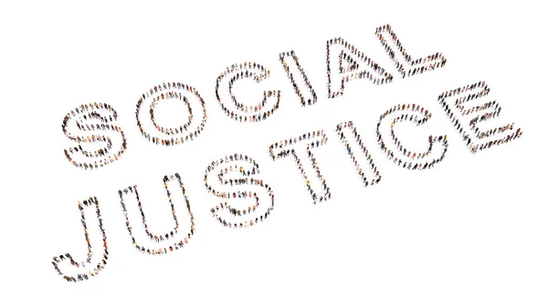 Concept Conceptual Large Community People Forming Social Justice Message Illustration — Foto de Stock