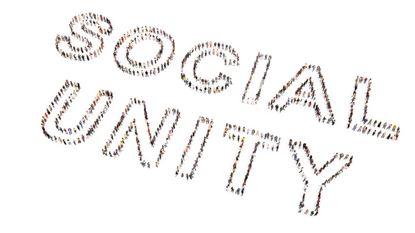 Concept Conceptual Large Community People Forming Social Unity Slogan Illustration — Foto Stock