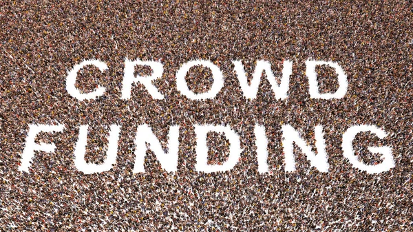Begreppet Eller Begreppsmässig Stor Gemenskap Människor Som Bildar Crowdfunding Koncept — Stockfoto