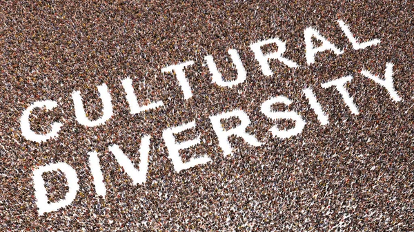 Koncepce Koncepce Velké Komunity Lidí Tvořících Poselství Kulturální Diversity Ilustrační — Stock fotografie