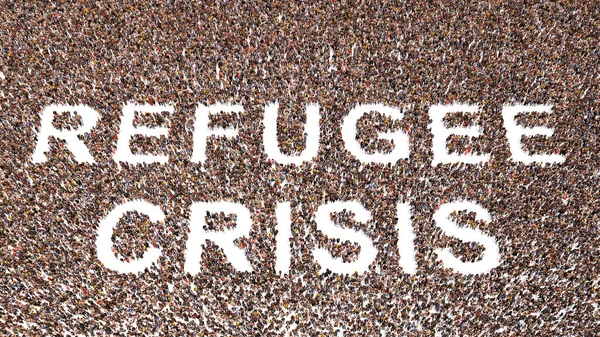 Concept Conceptual Community People Forming Refugee Crisis Message Illustration Metaphor — 스톡 사진