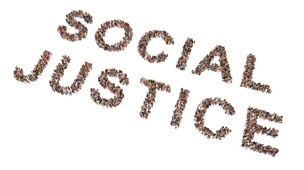 Концепція Або Концептуальне Велике Співтовариство Людей Формують Повідомлення Social Justice — стокове фото
