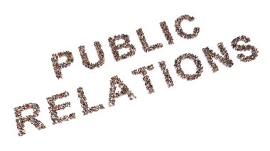 Halkla İlişkiler mesajını oluşturan kavramsal ya da kavramsal geniş topluluk. 3d iletişim, pazarlama kampanyası, medya, iş dünyası, strateji ve yönetim metaforu