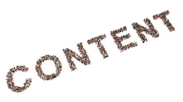 Concept Conceptual Large Community People Forming Word Content Illustration Metaphor — Fotografia de Stock